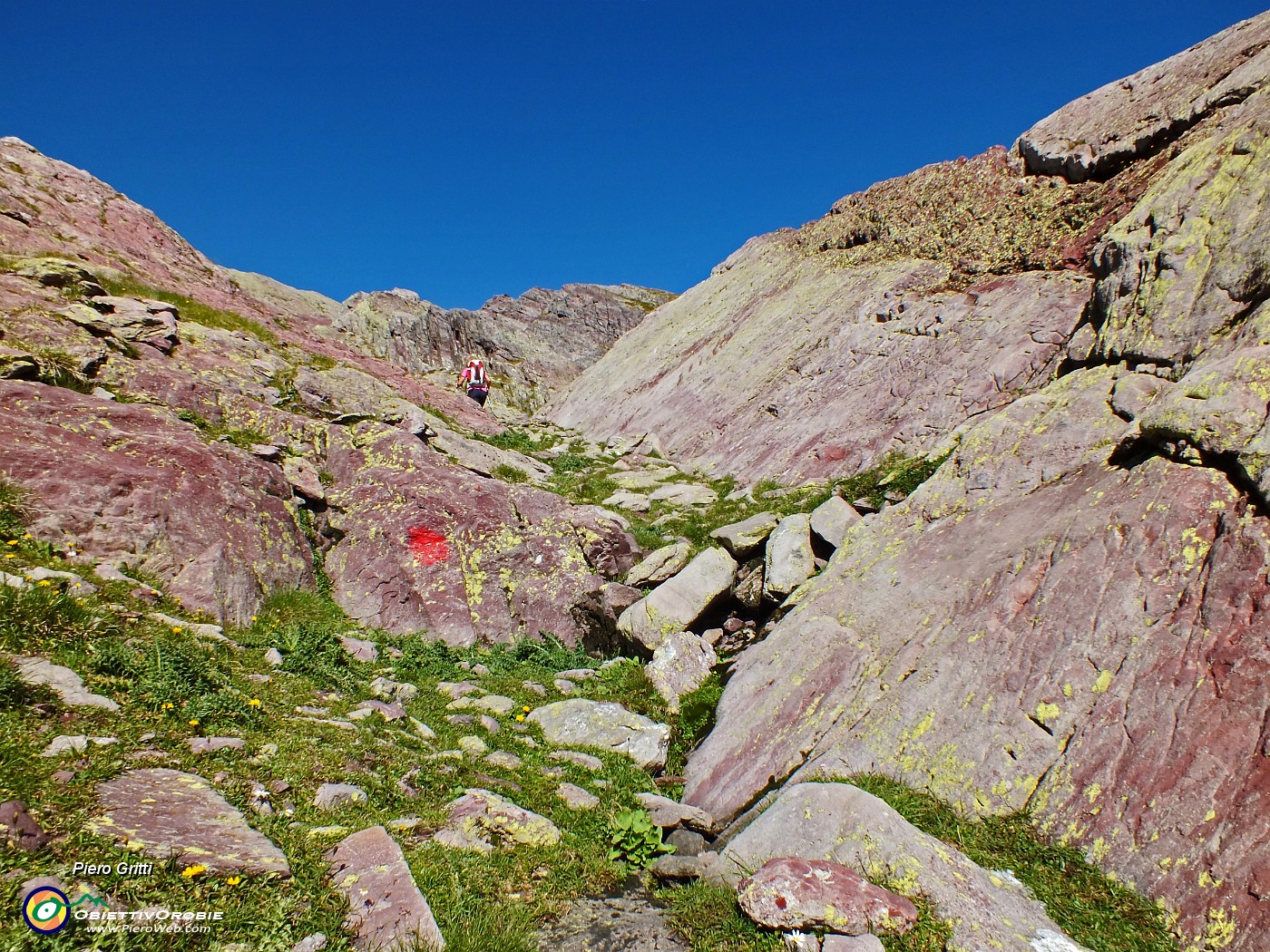 67 Risalendo canali tra rocce di Verrucano Lombardo.JPG